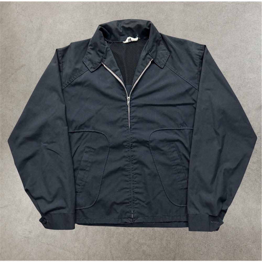 Vintage Combed Cotton Dacron Workwear Jacket 60s 70s Bomber Harrington Blue 42 - Picture 1 of 9